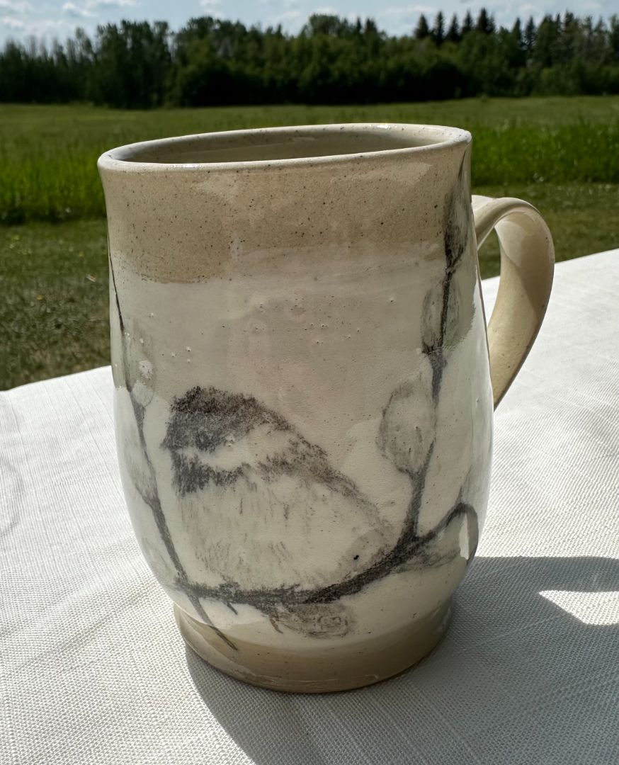 Elan Muir - Mug Chickadees & Pussy Willows