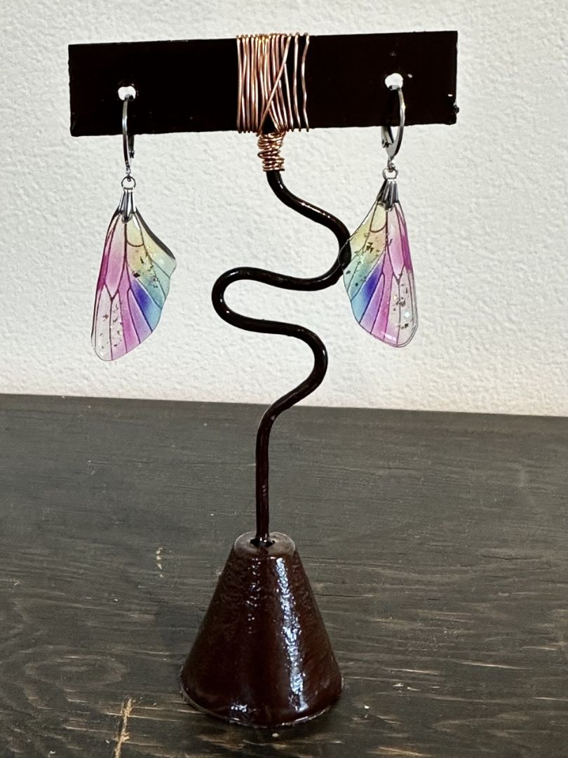 Valerie Unruh - Acrylic Dragon Wing Earrings Multi ADWE Short