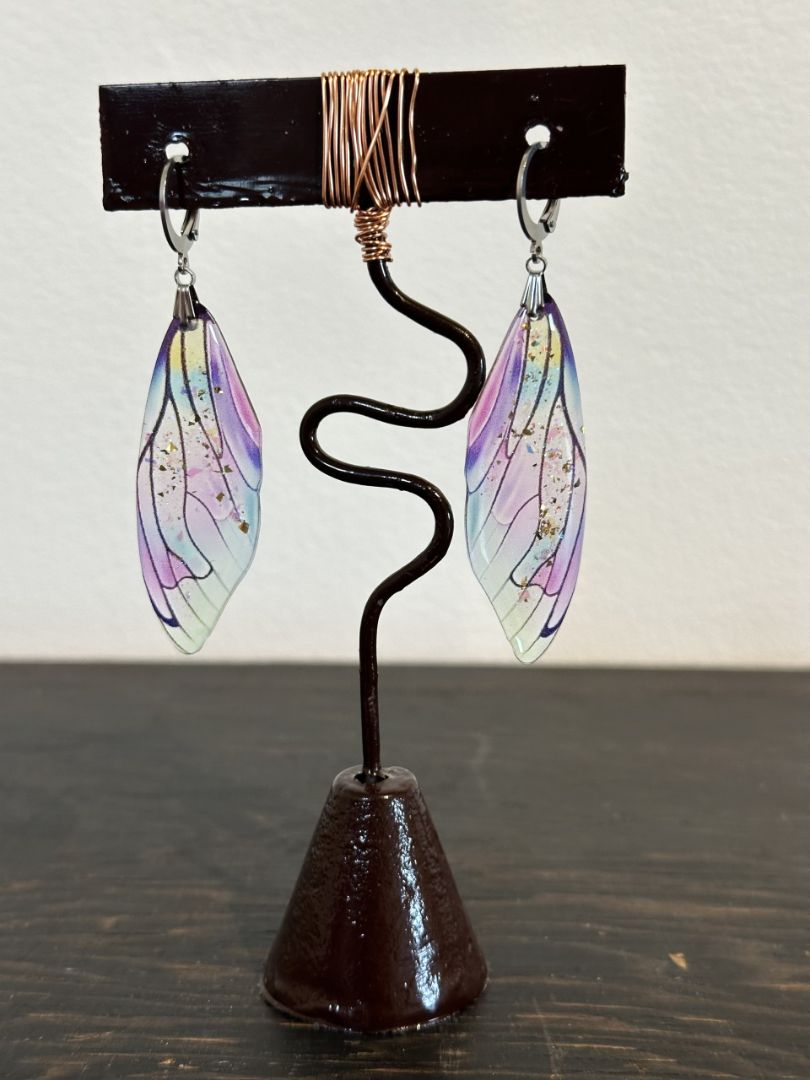 Valerie Unruh - Acrylic Dragon Wing Earrings Multi ADWE Long