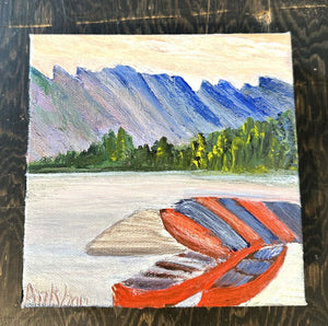 Afshan Khan - Canoes at Moraine Lake