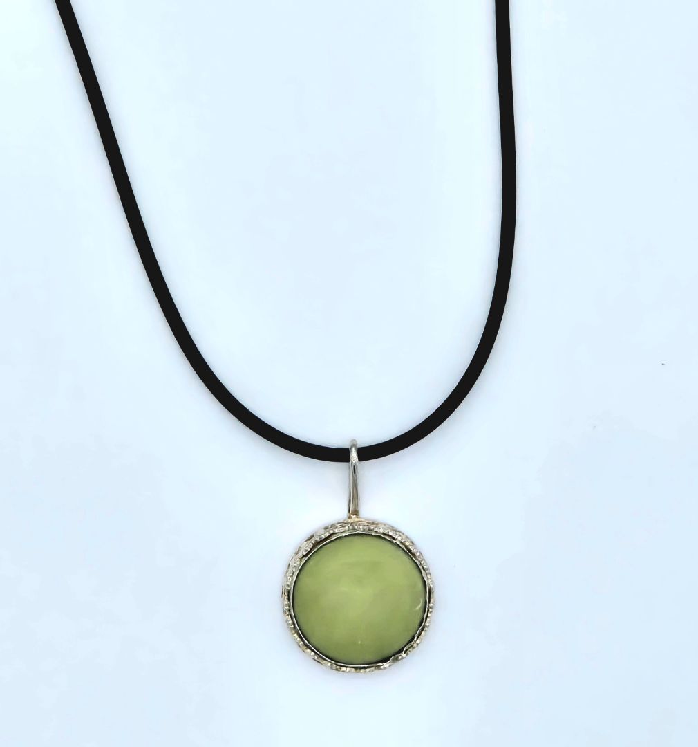 Sheila Fendall - Green Marble Cabochon Necklace