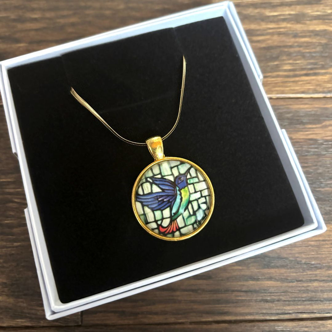 Kathy Lycka - Necklace Hummingbird Gold Cicle