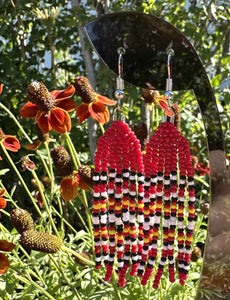 Karen Risbey - Red, Black, White & Yellow Fringe METK35
