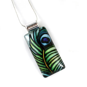 Kathy Lycka - Necklace Rectangle Peacock