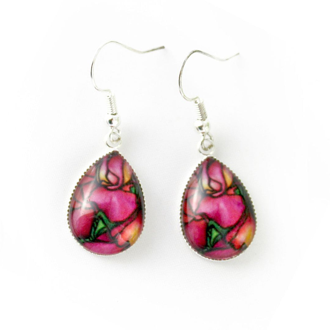 Kathy Lycka - Earrings Teardrop Pink Iris