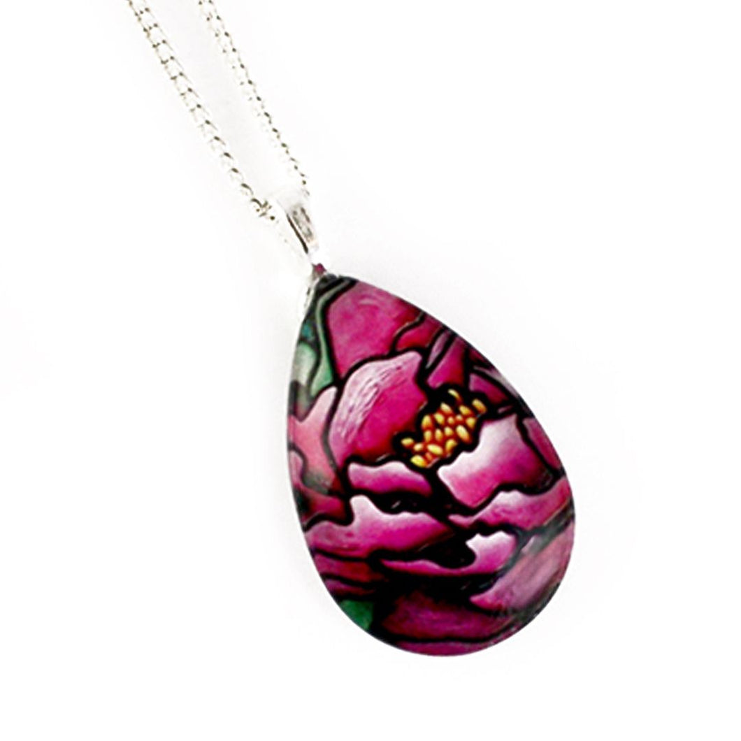Kathy Lycka - Necklace Teardrop Pink Peony