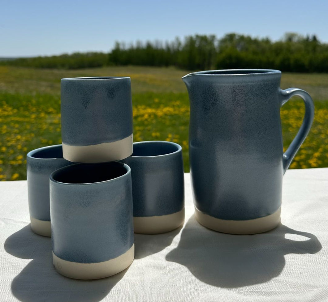 Elan Muir - Pitcher & 4 Cups Slate Blue