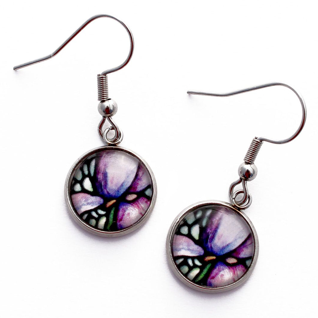 Kathy Lycka - Earrings Circle Light Purple Iris