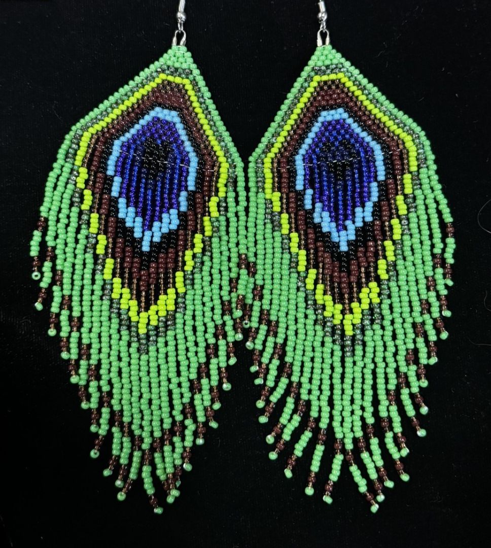 Karen Risbey - Peacock Feather Earrings