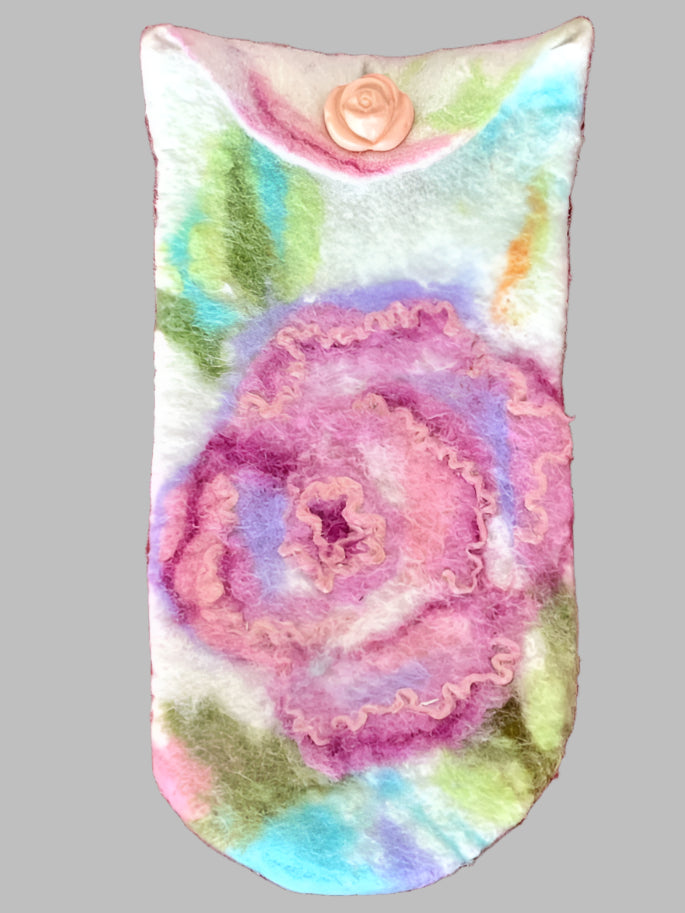 Kathryn Sherman - Glasses Pouch Pink Flower