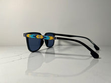 Load image into Gallery viewer, Summer Supernant - Blue, Yellow, and Silver Beaded Sunglasses
