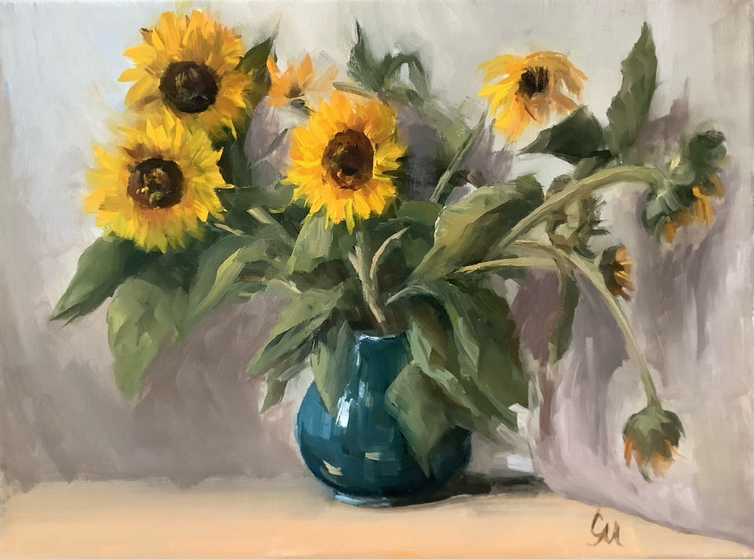 Svetlana Sobchakova - Sunflowers in Blue