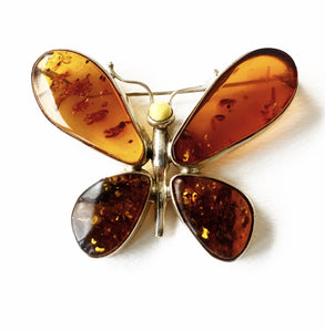 Neshka Krusche - 13 Amber Butterfly Pin
