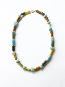 Neshka Krusche - 14 Necklace Amber with Blue